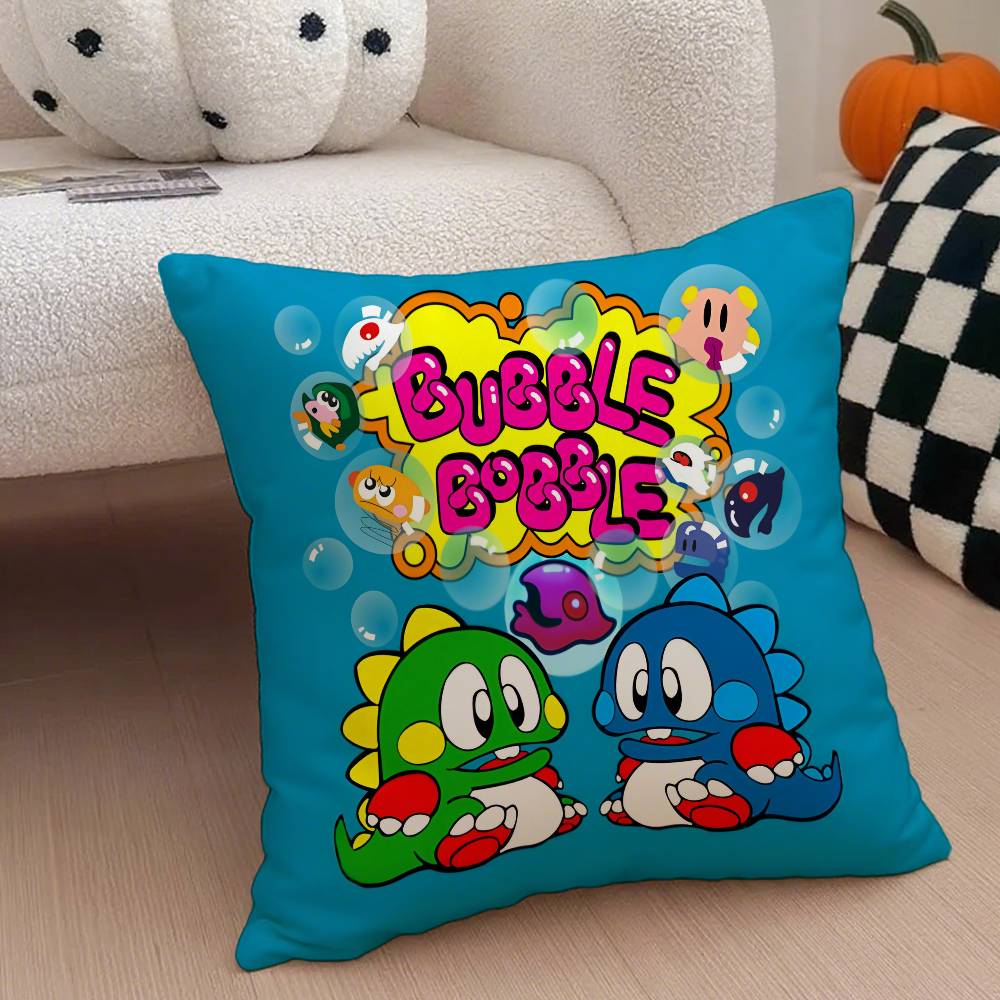 Puzzle Game B-Bubbles Bobble Pillow Case Anti-dustmite Pillowcase Invisible Zipper Silky Short Plush Sofa Cushion Cover