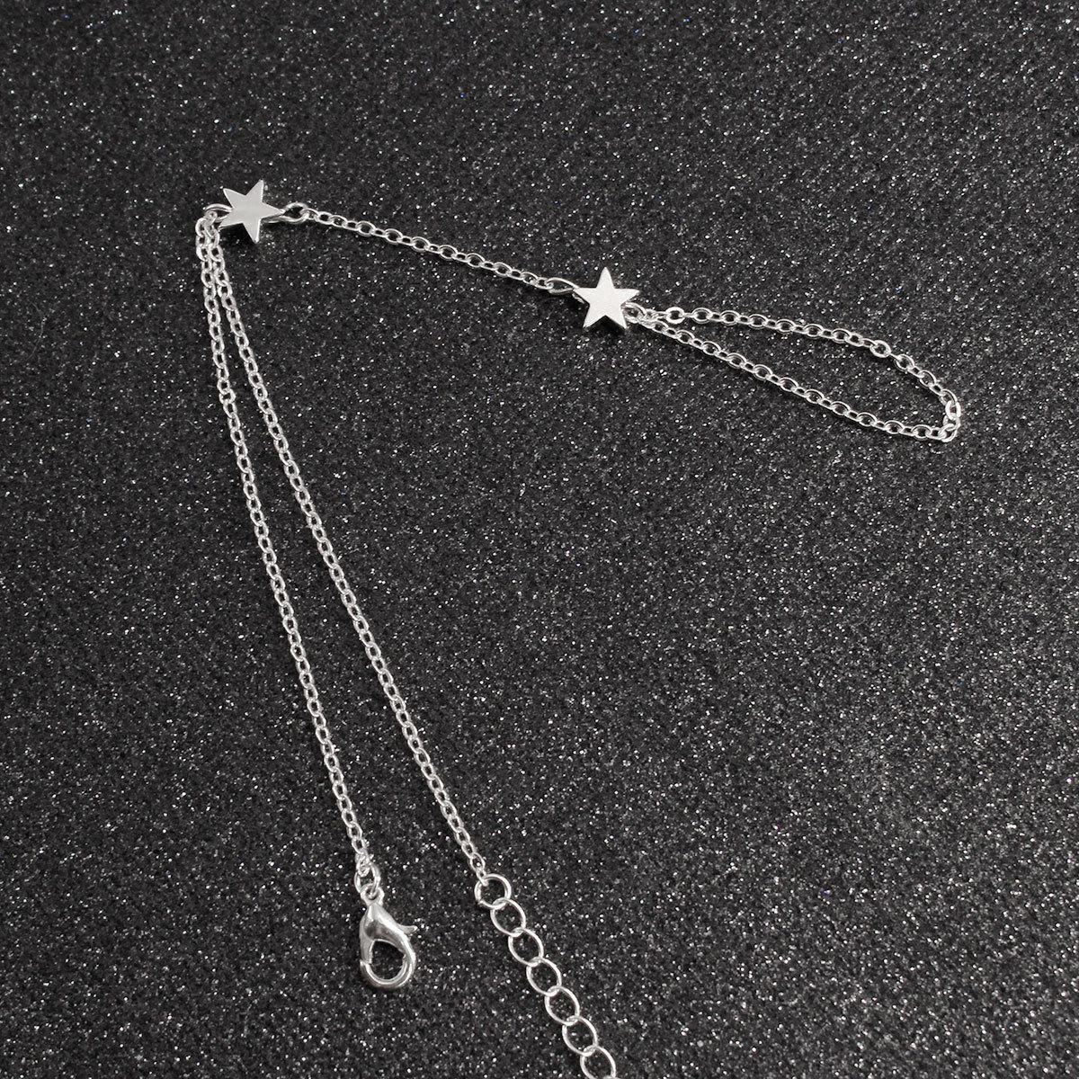 

Stylish and simple new with five-pointed star accessories bracelet bracelet, alloy chain star срібний