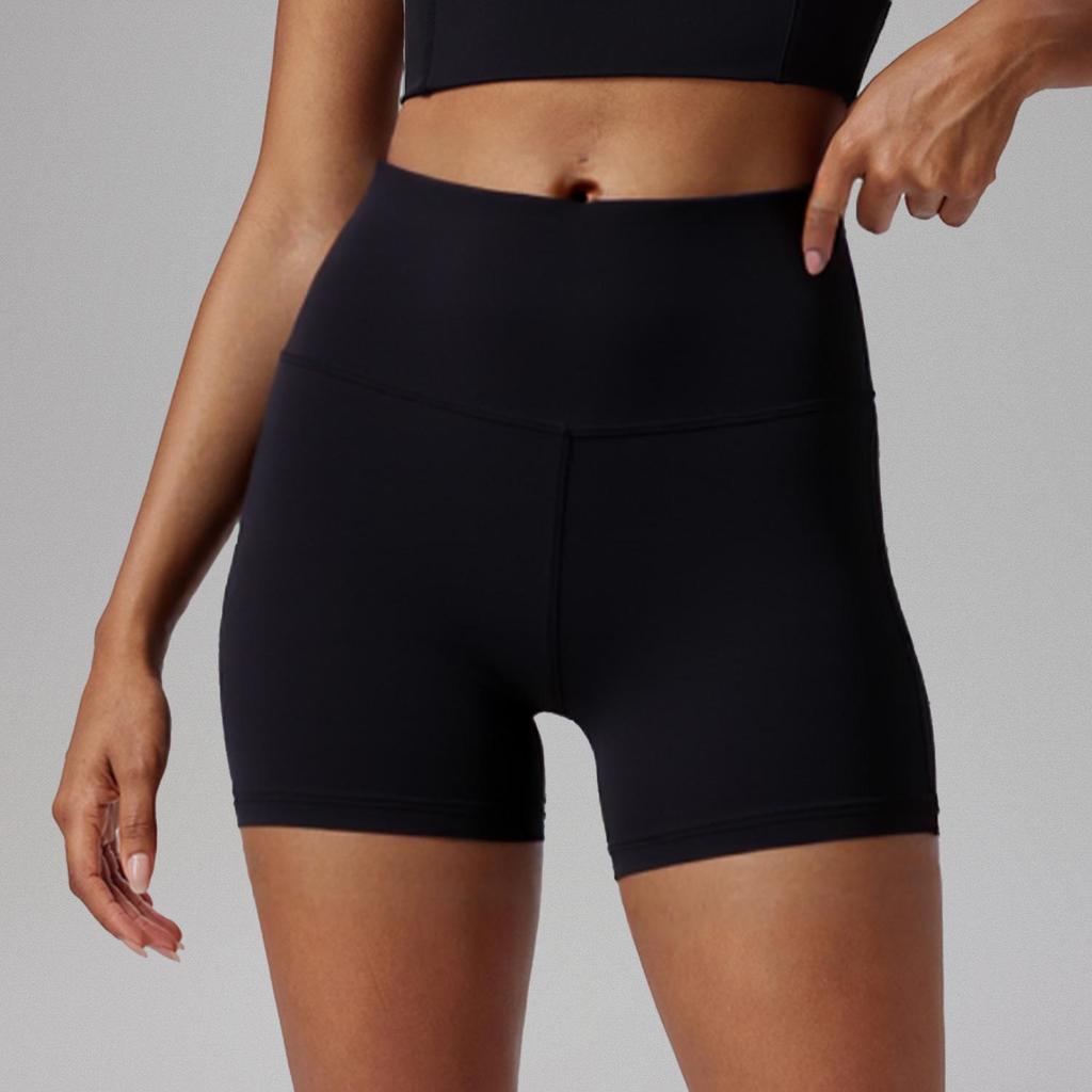 Women's Quick-Dry Stretchy Sports Shorts with Side Pocket for Yoga and Tennis