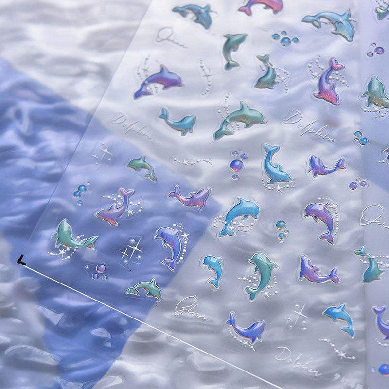 

Tomoni Embossed Japanese Cute Dream Nail Sticker Dreamy Dolphin 4108((Jelly))