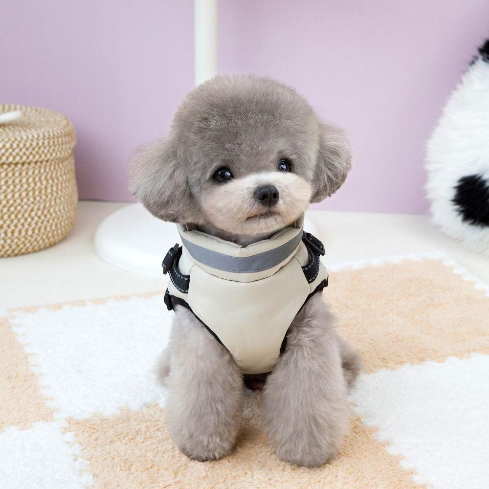 Zipper Reflective Dog Coat Waterproof Pet Down Coat Windproof Puppy Clothes  Cold Weather