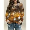 Autumn Winter Comfortable Fashionable Fun Christma Halloween 3d Printed Round Neck Long Sleeve Pullovers Casual Sports Versatile Loose Pullovers