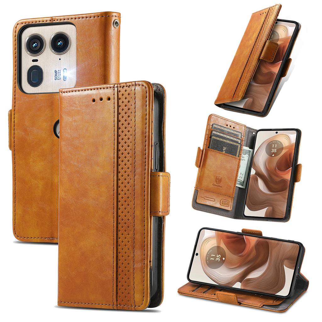 For Motorola Edge 50 Ultra 5G/Moto X50 Ultra 5G Phone Cases CASENEO PU Leather Cover Stand with RFID Blocking Wallet