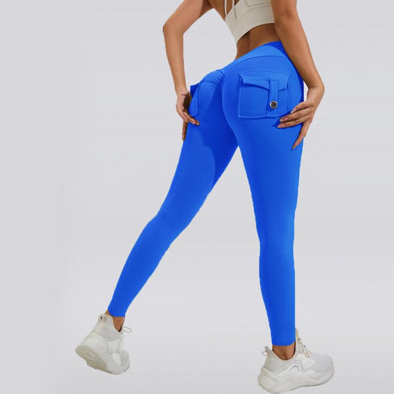 High Waist Cargo Pocket Butt Lift Yoga Pants - Fashion Nude Feel, Elastic Tummy Control, Quick-Dry Leggings