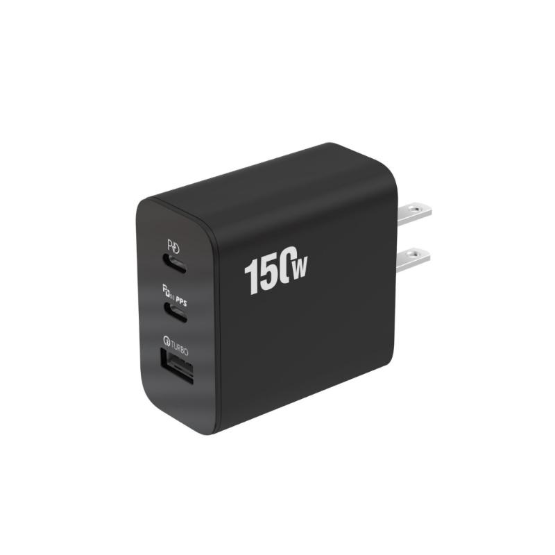 150W 3 Port USB C Chargers Plugs QC3.0 PD3.0 150W 2 Type C 1 USB Fast Chargers Plugs for Cellphone, Laptops, Tablets