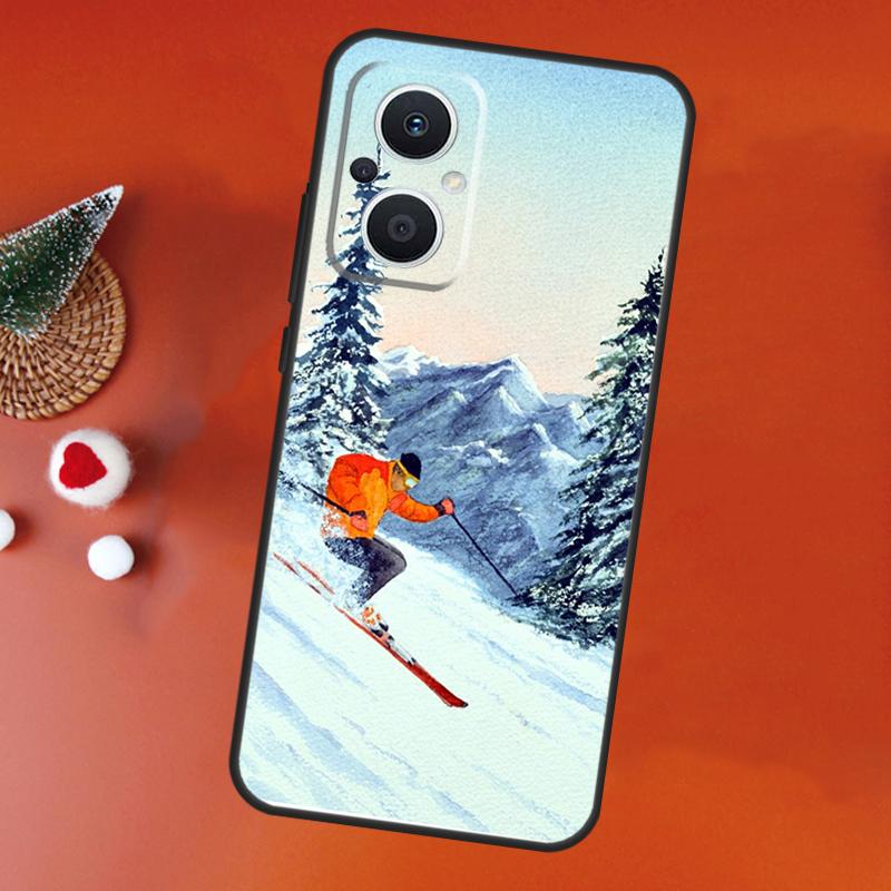 Ski Neige Snowboard Case For OPPO Find X9 X8 X5 X6 Pro OPPO Reno 14 12 10 13 Pro 14F 13F 12F 11F 7 8 Lite Cover