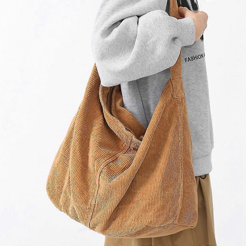 Large Capacity Shoulder Bag Crossbody Bag Fashion Corduroy Handbag For Womens-In Stock