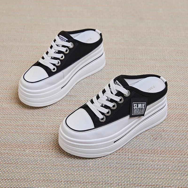 Fashion New Fashion Summer Sports Slippers Womens Vulcanized Shoes Flat Thick Bottom Widening Casual Breathable Sandals Slippers Middle
