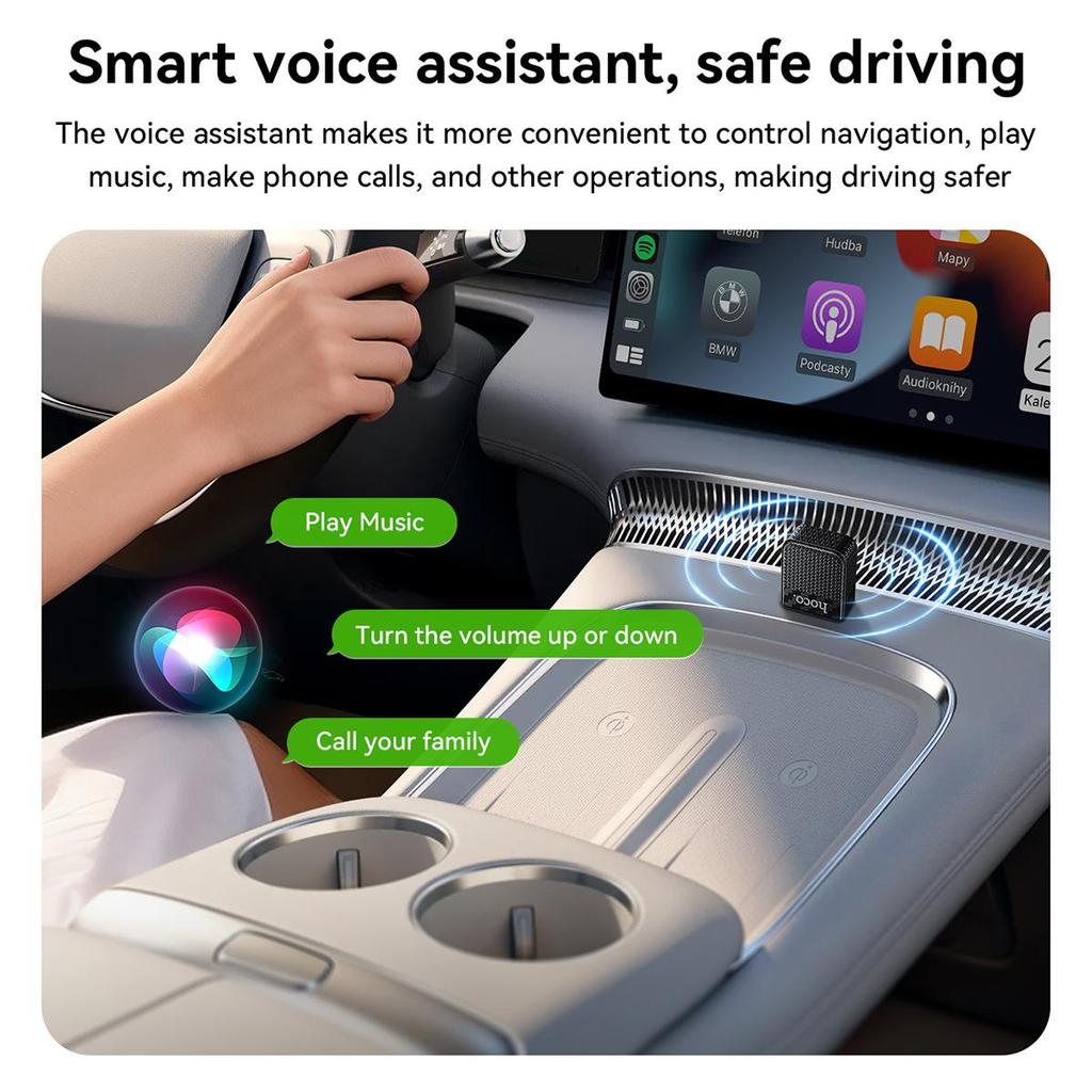 Hoco HU3 Wireless Carplay  Adapter, Usb-a/usb-c, Wi-fi 2.4/5 GHZ, Low Delay, for Cars with Wired Carplay