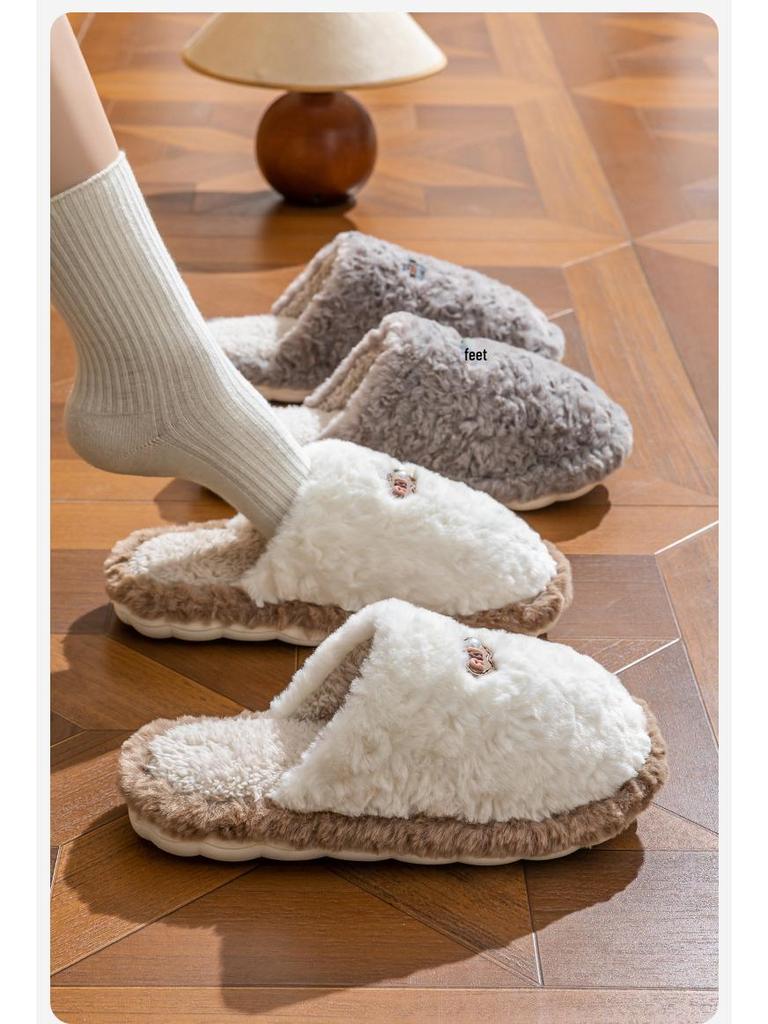 2025 Women's Plush Cotton Slippers, Non-Slip & Soft, Perfect for Autumn/Winter Indoor Use, Warm and Comfortable