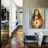 1 Stück Abstraktes Leinwandgemälde Jesus Heiliges Herz Wandkunst Poster Göttliche Barmherzigkeit Katholisches Christliches Bild Heimdekor Kein Rahmen