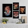 Japanese Food Monster Abstract Canvas Painting Wall Art Pictures Poster and Print for Living Kitchen Restaurant Home Decoration No Frame