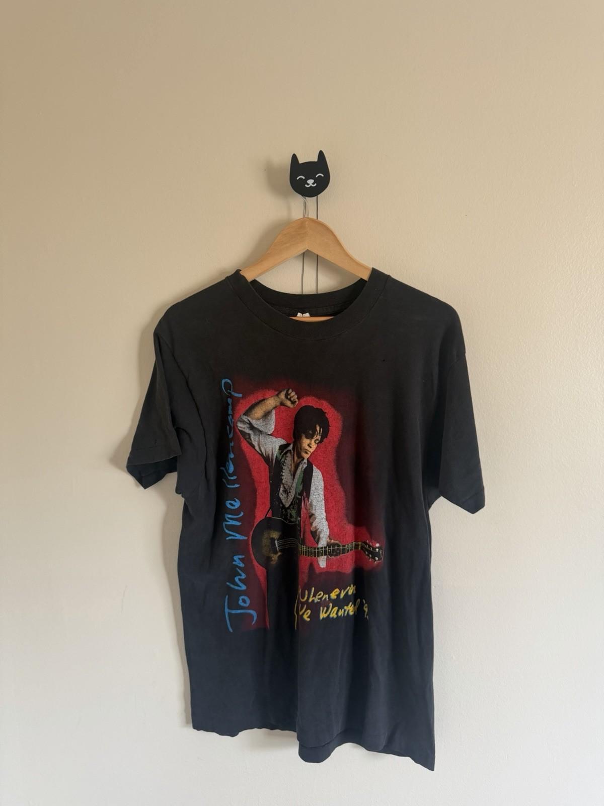 1992 John Mellencamp Whenever We Wanted Tour Black Band Tee T- Unisex T-Shirt S