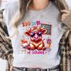 Highland Cow 100 Days Of School T Shirt 1 00 With For Teacher Students Back To Day Vintage Stretched Streetwear