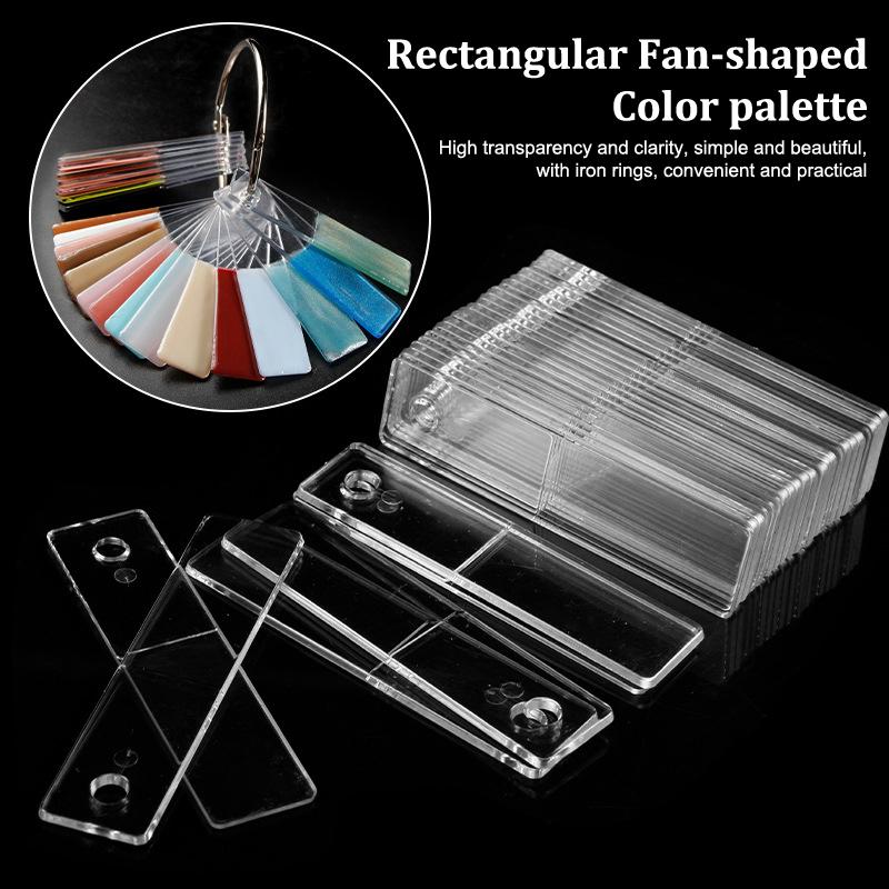 Rectangle Fake Nail Art Display Swatch UV Gel Nail Tips Color Card Nail Plate Template Plate Gel Polish Practice Making Manicure