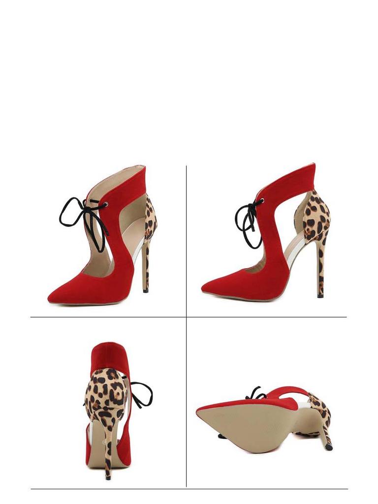 New Leopard Print Pointed Stiletto Heels - Sexy, Fashionable Women's Shoes with Color Accents