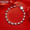 925 Sterling Silver AAA Zircon Heart-Shaped Bracelet Fashion Wedding Jewelry