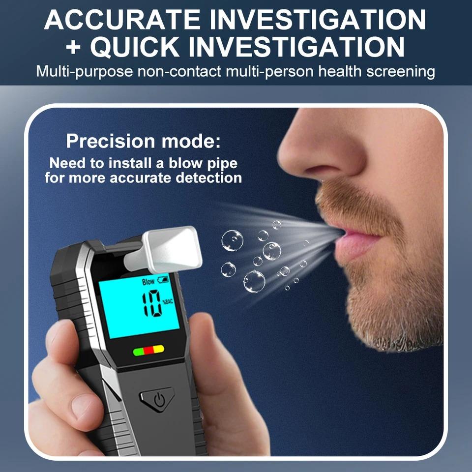 New Portable Alcohol Tester with Voice Broadcast LCD Display Breath Alcohol Analyzer Breathalyzer Drunk Driving Checker for Personal