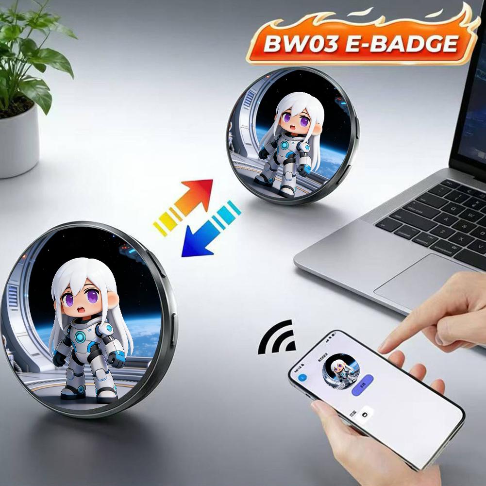 For Ebadge Electronic Bar Hanging Piece Picture Video Super Long Endurance Bluetooth Transmission Anime Animation Badge