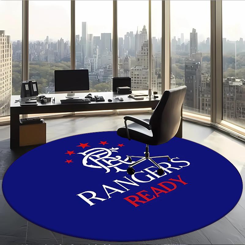 Rangers Fc (33) Round Office Rug Decorative Floor Rug for Office Bedroom Living Room and Home Space