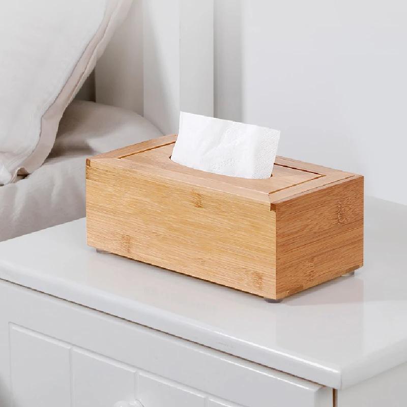 

Бамбуковая коробка для салфеток в европейском стиле, квадратная прямоугольная бумажная коробка, ресторан, деревянная коробка для хранения, украшение для гостиной F1I9E4