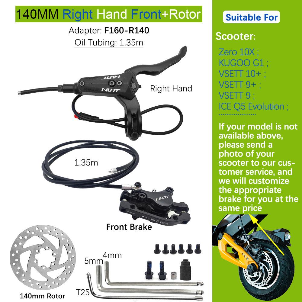Monopattino Elettrico NUTT A5-D con Freni Idraulici, 140mm, 160mm, 180mm, Compatibile con Zero 10X, KUGOO G1, VSETT 10+, 9+, 9