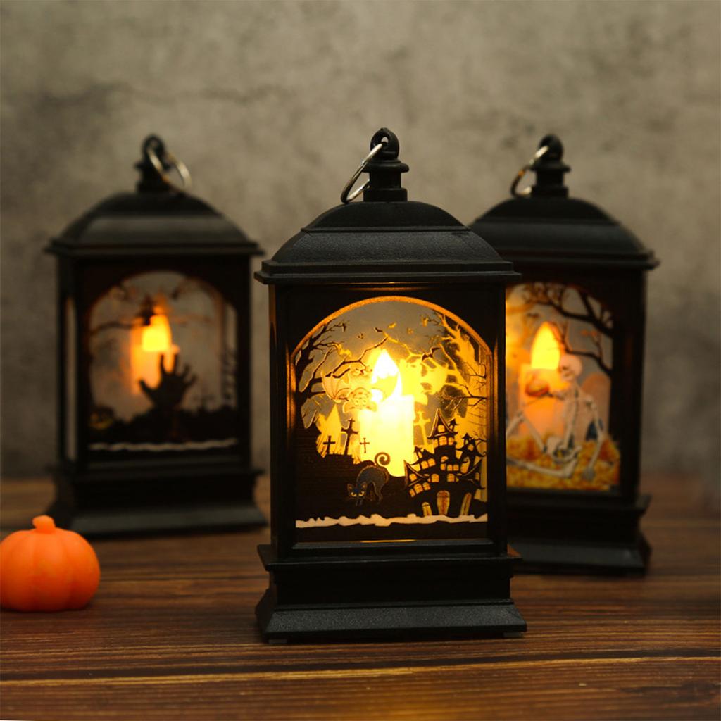 Mini LED Lantern for Halloween Decoration Hanging Home Decor Battery Powered