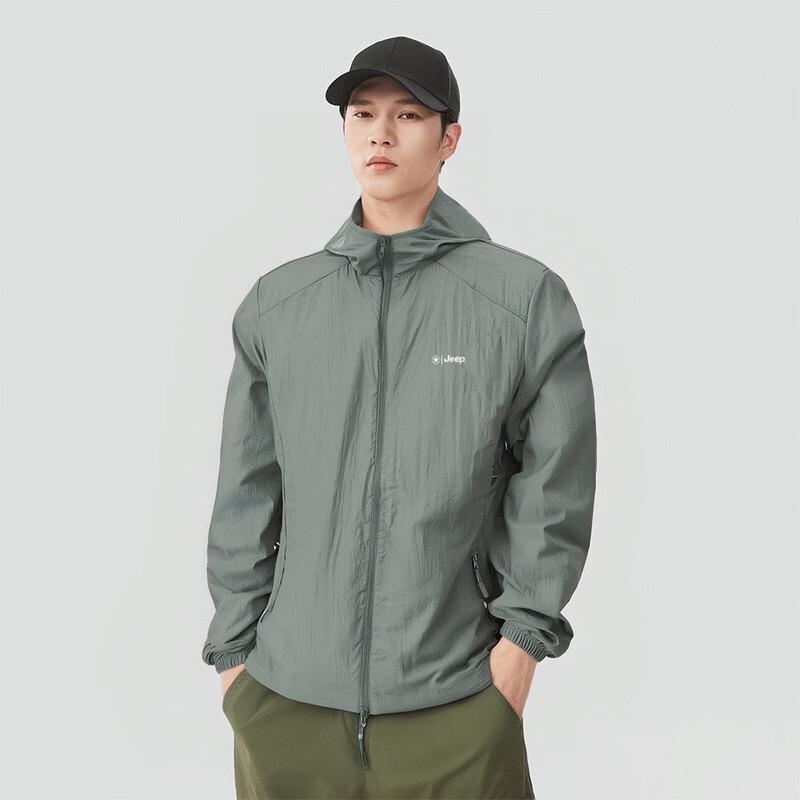 JEEP Men's UV Protection Ice Silk Hooded Outdoor Jacket