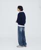 Modenaleudeo Double Knee Wide Denim Pants (Medium Blue)