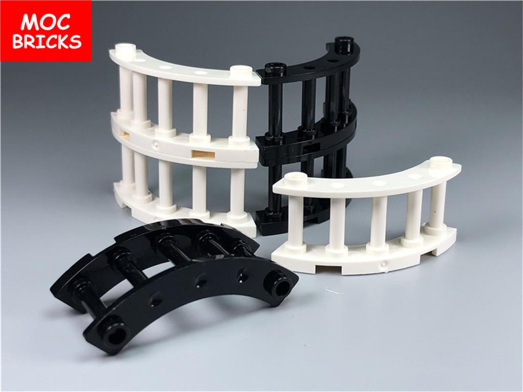 Non-Toxic 10Pcs Moc Bricks Fence Curved Railing 1 X 4 X 2 30055 15332 4 X 4 X 2 30056 Model Assembles Building Blocks Chilren'S Toys