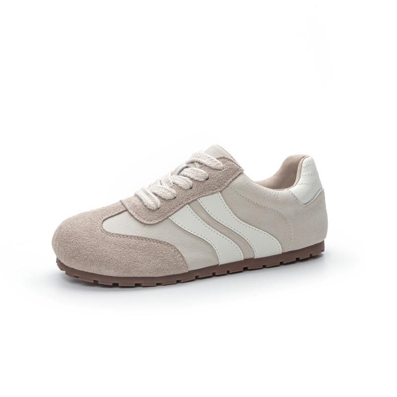 Retro casual sportowe damskie nowe skórzane płaskie dno damskie