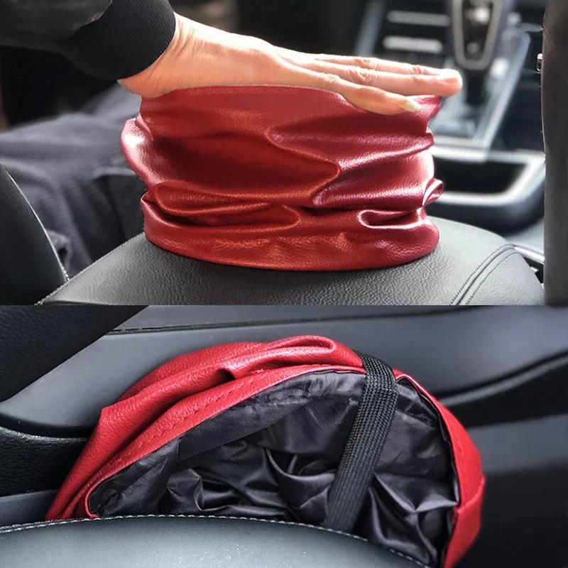 Car Trash Bin Storage Basket Interior Rubbish Container Waterproof Garbage Can Folding Car Organizer Auto Accessories