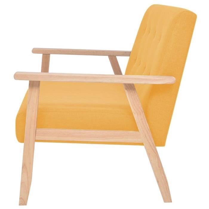 Canapé 2 places - vidaXL - Tissu Jaune - Confortable - Design Contemporain - Fixe