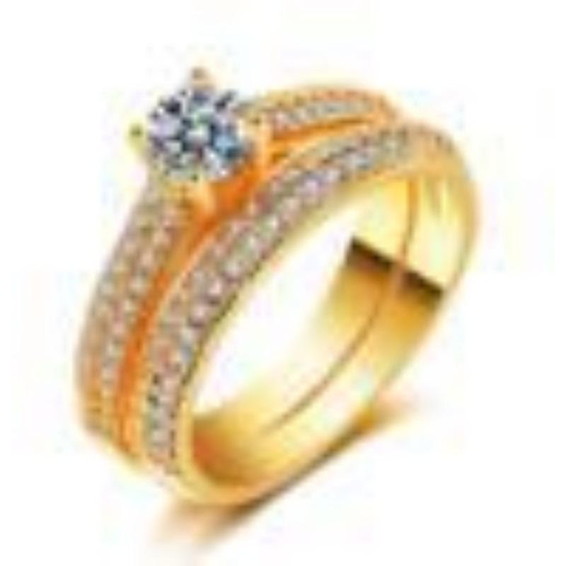 Micro Inlaid Ring Simulated Diamond Proposal Ring European and American Fashion Engagement Party Ring No. 5