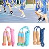 Lightweight Jump Rope Adjustable Skipping Rope with Wooden Handle Kids Outdoor Exercise Toy for Men Women Children
