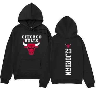 Zimowe bluzy z kapturem z nadrukiem #23 Chicago Bulls Modne Casualowe Ciepłe Sportowe z Długim Rękawem Męskie i Damskie Unisex
