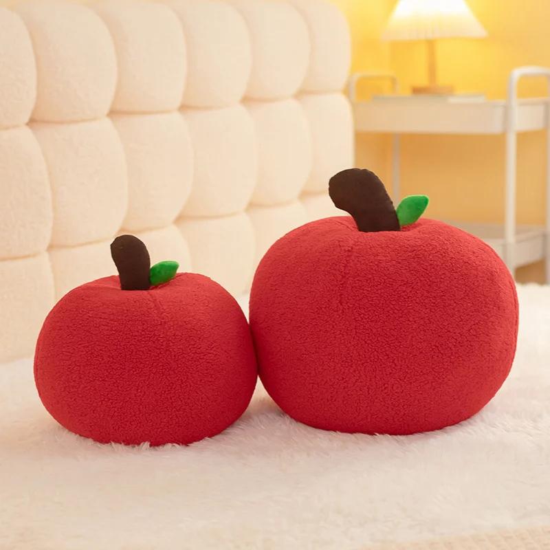 Household Items No.2 Unisex Red New Cuddly Steric Stuffed Apple Plush Toys Soft Chubby Lifelike Apple Throw Pillow Funny Photo Props Kawaii Home Decor