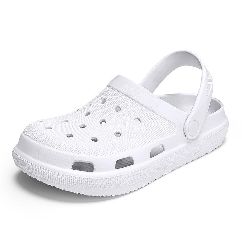 

2021 summer wear hole shoes women fashion tide non-slip Internet celebrity explosion thick-soled bag head half slippers lady 36 белый