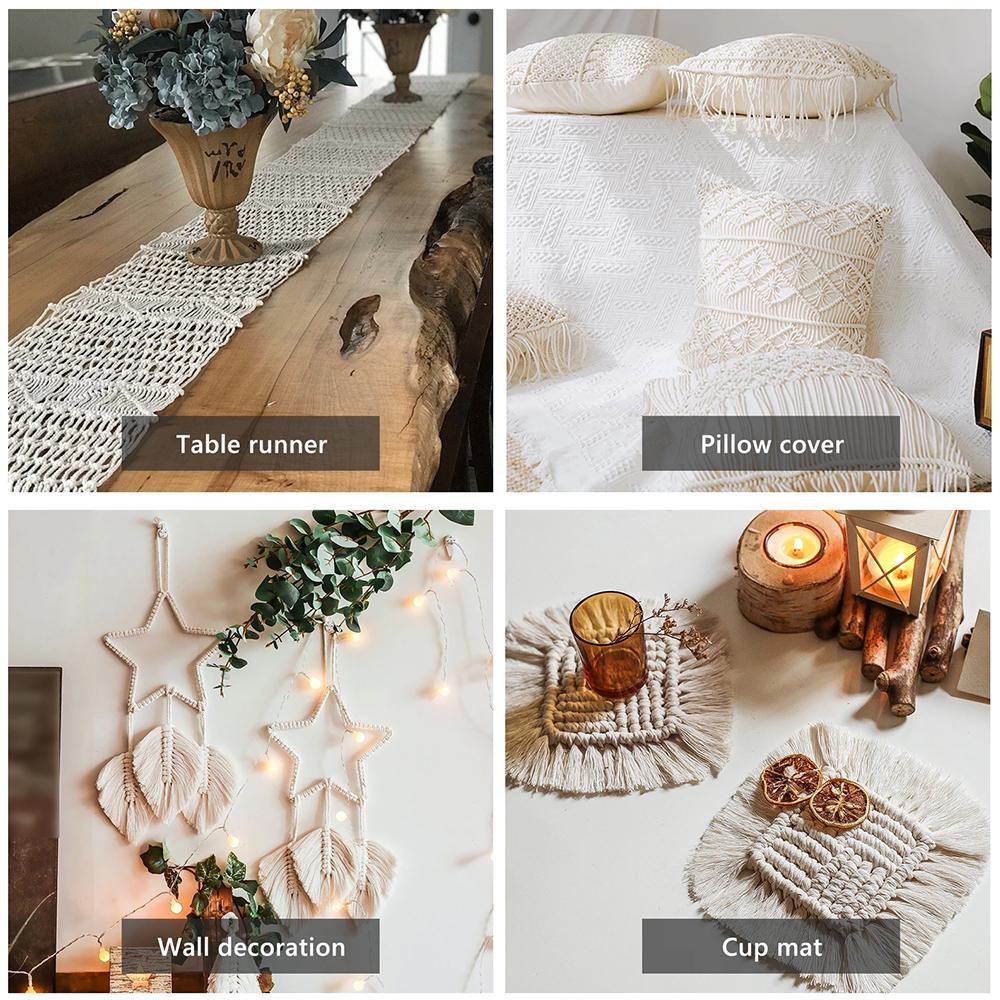 100M Cotton Thread 1mm DIY Handicraft Knitting Tassel Tapestry Macrame Rope  Multi-purpose Kitchen Cooking Food Binding Rope