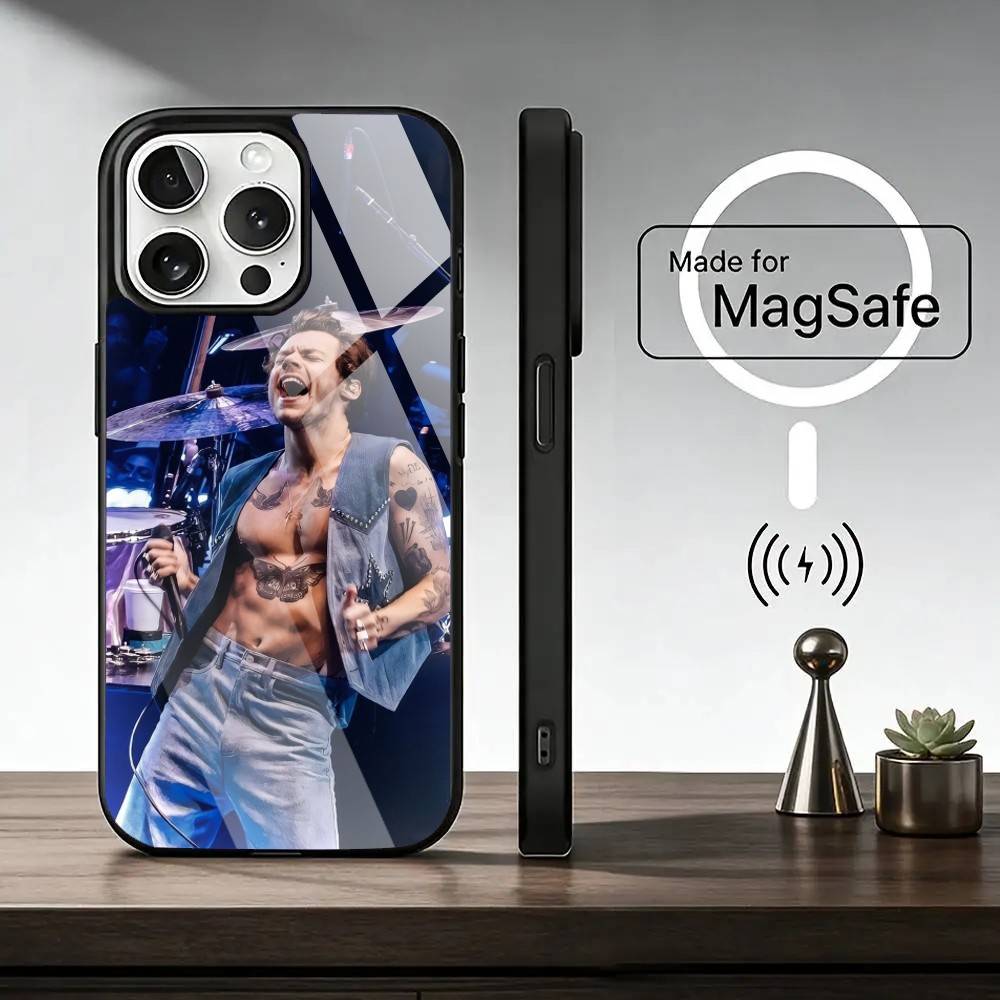 Singer Harry S-Styles Phone Case For iPhone17,16,15,14,13,12,11 Plus,Pro Magnetic with Magsafe Wireless Charging