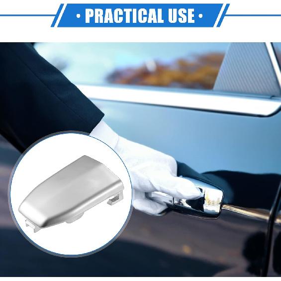 

Door Handle Cap Cover Compatible for Cadillac Escalade 2015-2018, Durable Plastic Silver Tone Front Door Trim Cover