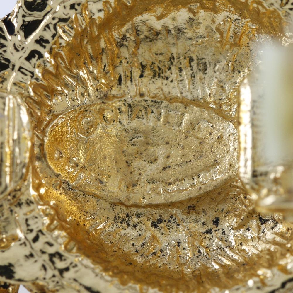 CHANEL COCO Mark Earring Matelasse Chain vintage Plated Gold 19.1g Women Used