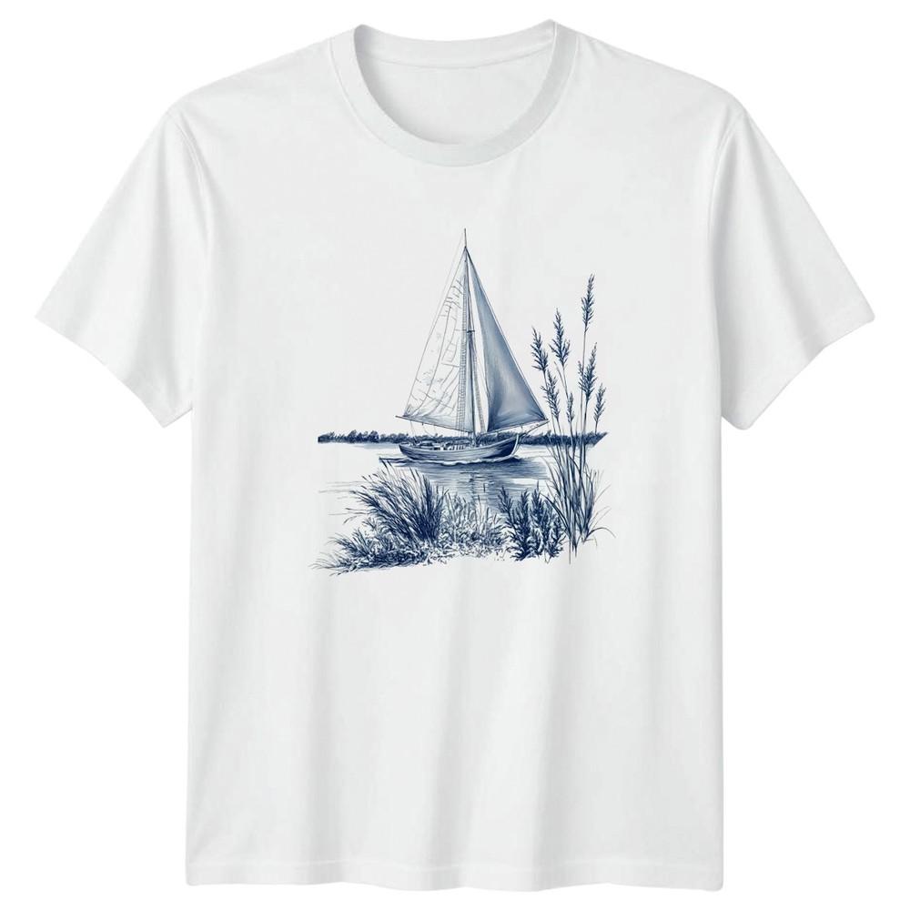 Sailboat TShirt Coastal Sailing Nautical Gift For Him And Her S