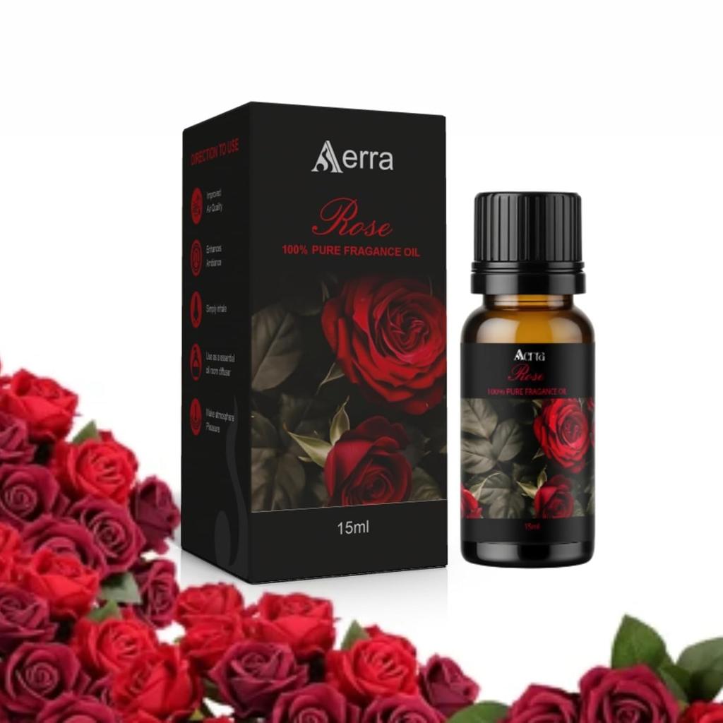 Aerra Lavender & Rose Fragrance Oil Combo, 2x15ml, Puja, Wedding, Diffuser, Candle Making, Festive Gift