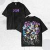 Vintage Spłowiony T-shirt Jojo Grafika Retro Street Oversize Y2k Mężczyźni Kobiety Krótki Rękaw Codzienny Bawełna Luźny Wygodny Damski Męski Ubranie