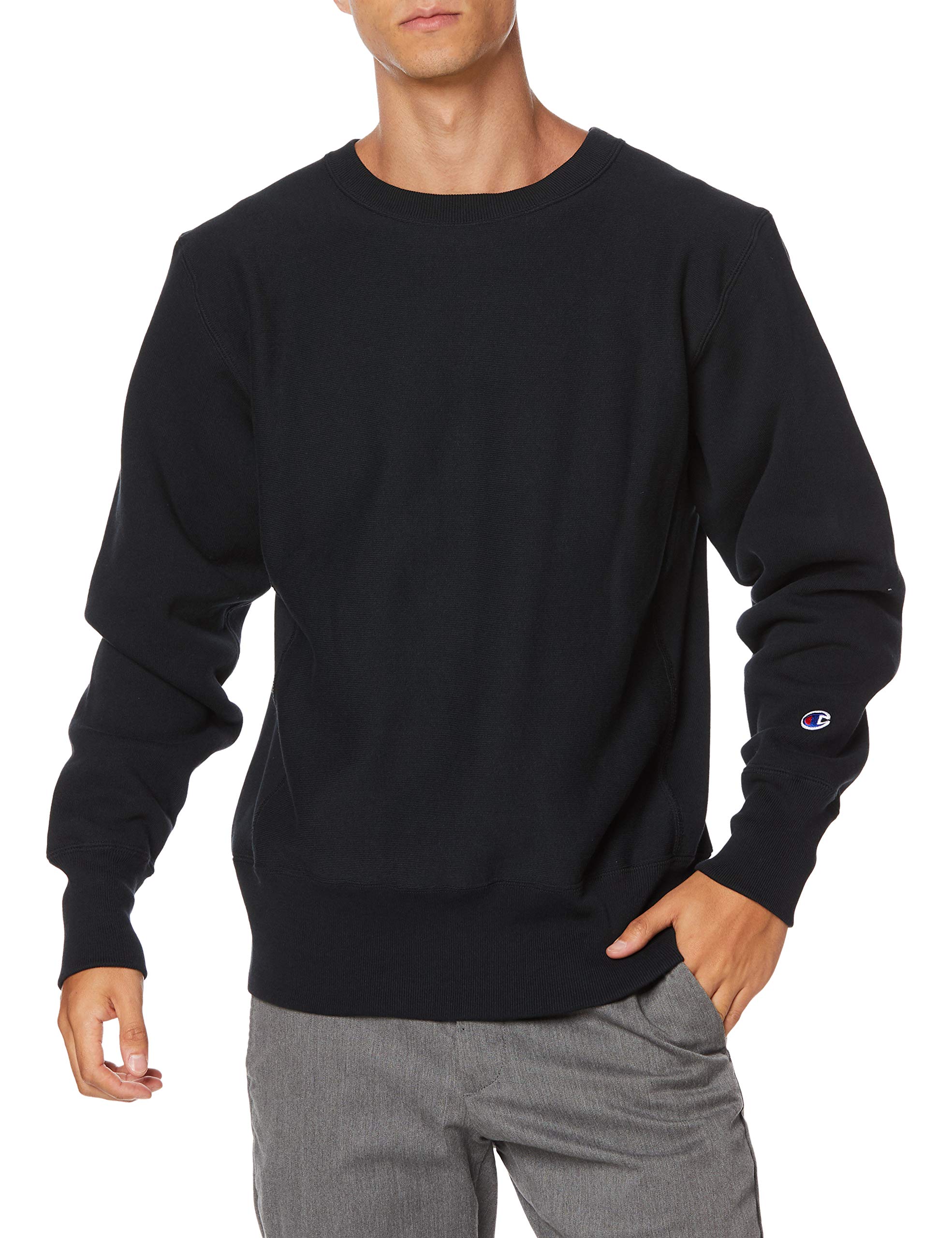 

Champion Лонгслив Reverse Weave с круглым вырезом Размер M Мужской свитшот с флисовой подкладкой, 11,5 унций, Черный, (C3-W004) чёрный