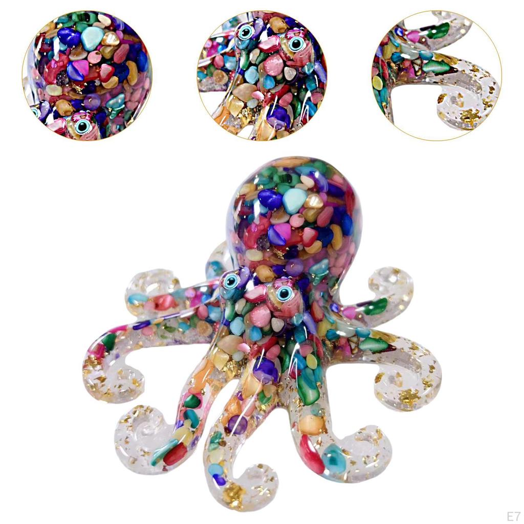 Octopus Figurine Novelty Collectible Animal Statue for Cabinet Bedroom Shelf