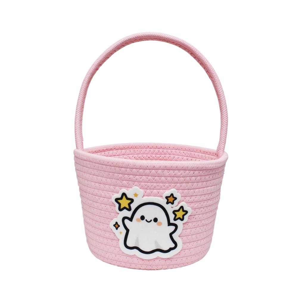 Halloween Handwoven Storage Basket - Decorative for Candy, Treats, and Party Organization
