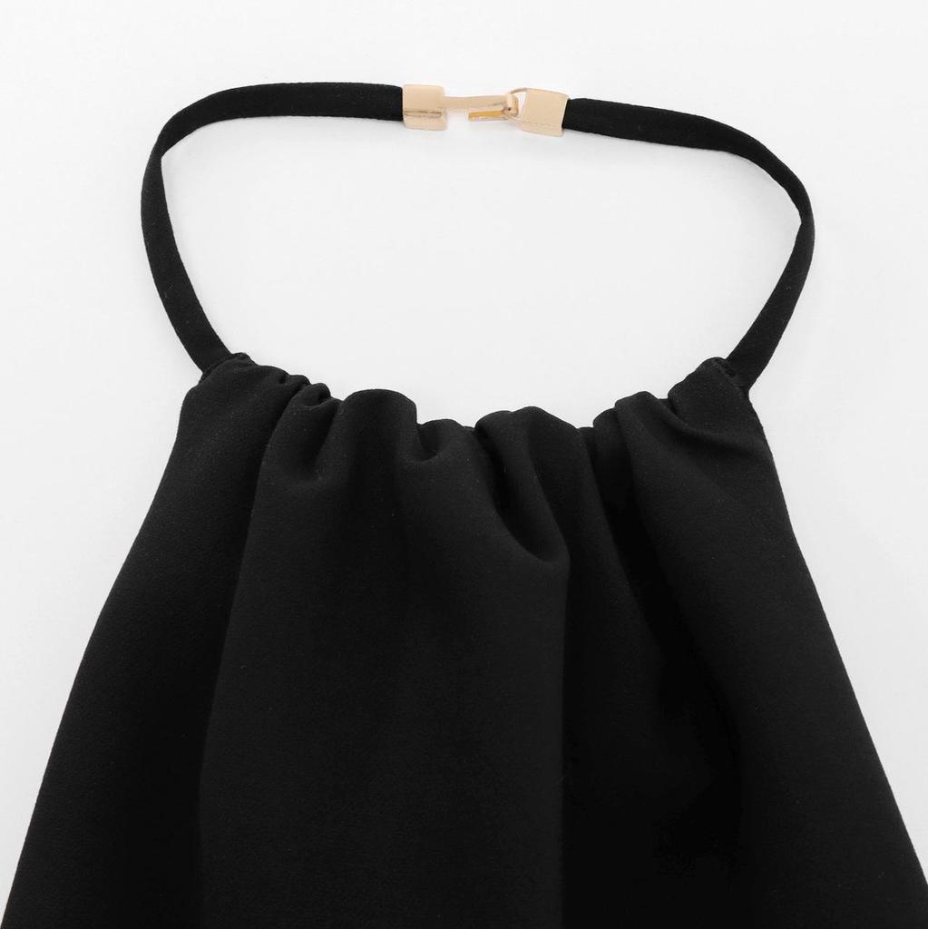 2025 European & American Style Women's Faux Fur Hem Dress - French Design, Spring/Autumn Fashion