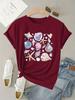 Summer Playful Women's Casual Short Sleeve T-Shirt Shell Print Ocean Style Trendy Tops Hawaii Vacation Outdoor Fit Woman Clothes